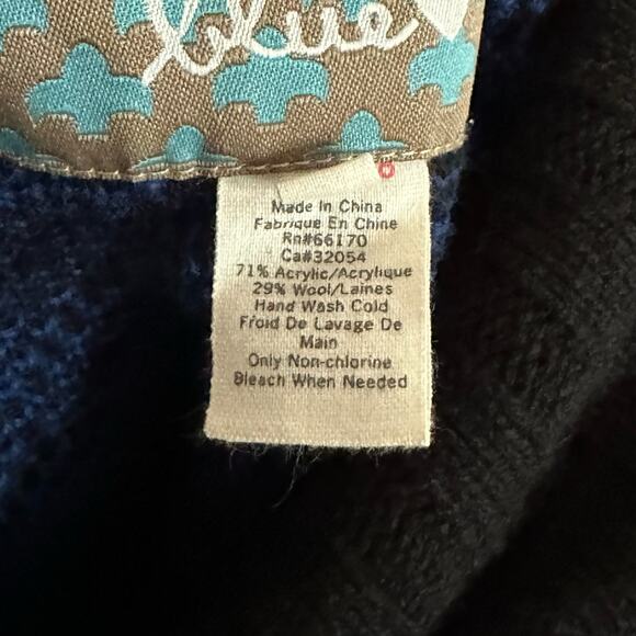 Kimchi & Blue Black & Blue Houndstooth Button Sweater, Medium, Pre-owned - Picture 4 of 4